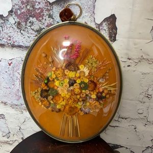 Vintage faux floral wall art picture